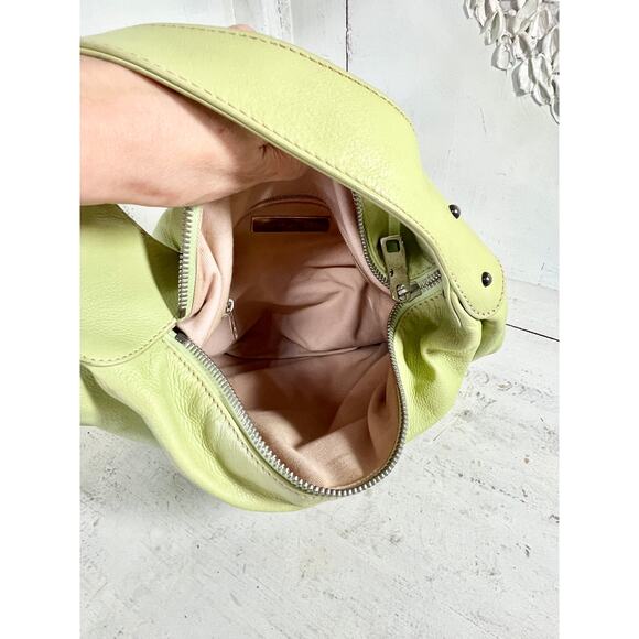 Marc Jacobs Leather Top Handle Shoulder Hobo Handbag Light Apple Green - Picture 14 of 14